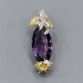 Artystyczny wisiorek 24ct ametyst topazy 925
