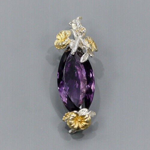 Artystyczny wisiorek 24ct ametyst topazy 925