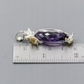 Artystyczny wisiorek 24ct ametyst topazy 925