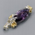 Artystyczny wisiorek 24ct ametyst topazy 925