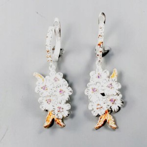 Artystyczne kolczyki kwiaty ametysty naturalne 2