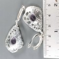 2 Artystyczne kolczyki ametysty granaty naturalne
