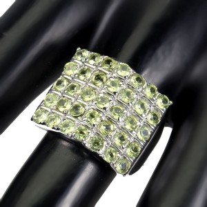 Pierścionek naturalne oliwiny srebro 925 r 20