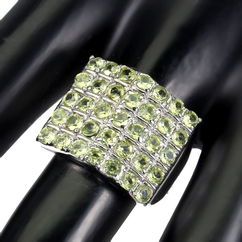 Pierścionek naturalne oliwiny srebro 925 r 20