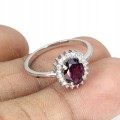 Pierścionek naturaln granat rodolit r 15 delikatny