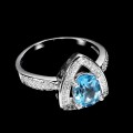 925 Delikatny pierścionek swiss blue topaz r 14