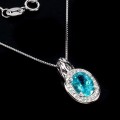 Delikatny naszyjnik naturalny apatyt neon blue 925