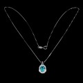Delikatny naszyjnik naturalny apatyt neon blue 925