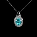 Delikatny naszyjnik naturalny apatyt neon blue 925