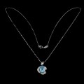 Delikatny 925 naszyjnik Swiss Blue topaz cyrkonie