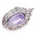 Broszka naturalny 40ct ametyst granaty tanzanity