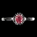 Delikatny pierścionek naturalny rubin spinele r 17