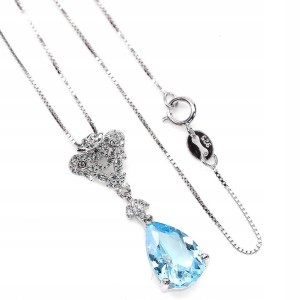 Naszyjnik delikatny natural sky topaz białe topazy