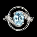 925 Delikatny pierścionek sky blue topaz r 11.5
