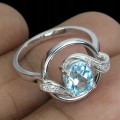 925 Delikatny pierścionek sky blue topaz r 11.5