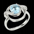 925 Delikatny pierścionek sky blue topaz r 11.5