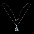 Delikatny naszyjnik cyrkonie 925 Swiss Blue topaz