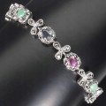 925 Bransoletka rubiny szmaragdy szafiry markazyty