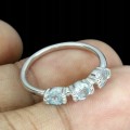 925 Pierścionek delikatny srebrny akwamaryny r 15