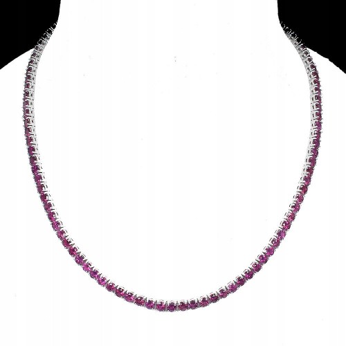 925 Naszyjnik zjawiskowy natural rodolity granaty