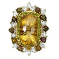 Pierścionek naturalne opale r 20.5 cytryn 17.7ct