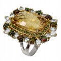 Pierścionek naturalne opale r 20.5 cytryn 17.7ct