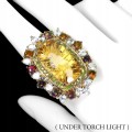 Pierścionek naturalne opale r 20.5 cytryn 17.7ct