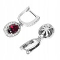 925 Delikatne kolczyki cyrkonie granaty rodolity 5