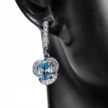 Delikatne kolczyki naturalne topazy swiss blue 5