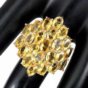 Pierścionek srebrny 925 naturalne cytryny r 20