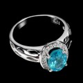 Srebrny delikatny pierścionek natural apatyt r 11