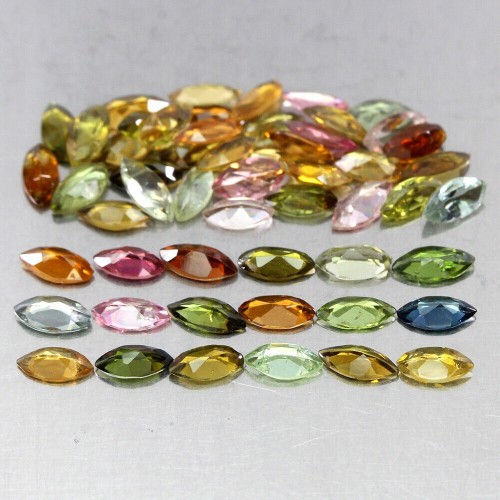 Turmaliny kamienie natural IF-VVS 5.48ct 54 sztuki