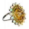 Pierścionek naturalne opale r 21 cytryn 20,4ct