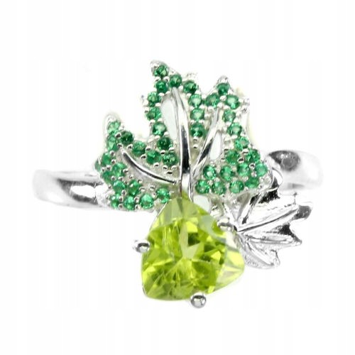 925 Delikatny pierścionek r 11.5 oliwin listek