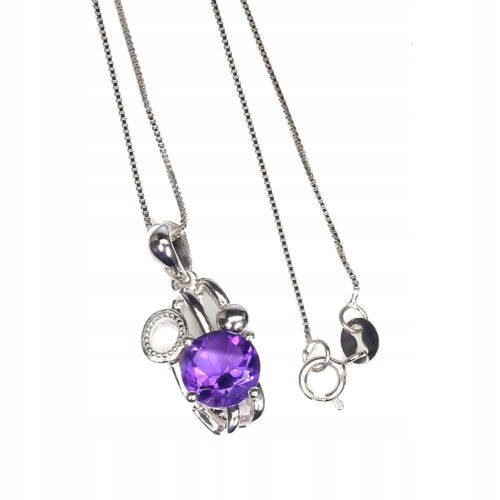 Delikatny 925 piękny naszyjnik naturalny ametyst