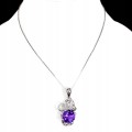 Delikatny 925 piękny naszyjnik naturalny ametyst