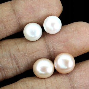 Srebrne kolczyki natural kremowe perły delikatne 5