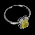 925 Delikatny pierścionek r 17 srebro żółty szafir