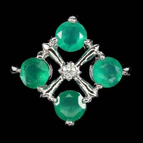 Srebrny delikatny r 13 pierścionek awenturyny 925