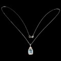Naszyjnik naturalny topaz sky cyrkonie delikatny
