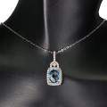 Naszyjnik naturalny topaz sky cyrkonie delikatny