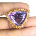 Broszka naturalny 42.2ct ametyst szafiry Songea