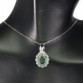 Naszyjnik naturalny czarny opal tsaworyty topazy