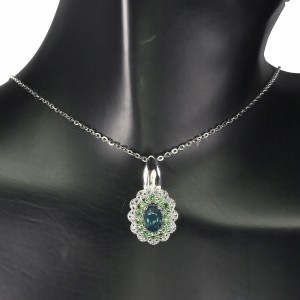 Naszyjnik naturalny czarny opal tsaworyty topazy