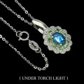 Naszyjnik naturalny czarny opal tsaworyty topazy