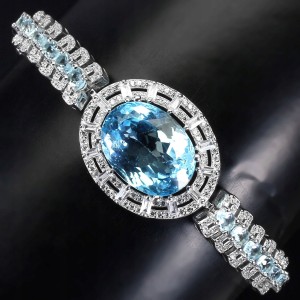 Bransoletka naturalne topazy sky srebro elegancka