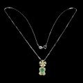 Delikatny 925 naszyjnik natural szmaragd cyrkonie