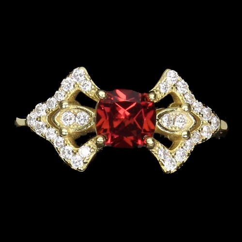 925 Pierścionek naturalny granat r 12 delikatny