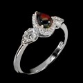 Pierścionek delikatny natural czarny opal r 14 925