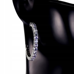 Kolczyki naturalne tanzanity srebro 925 koła 5